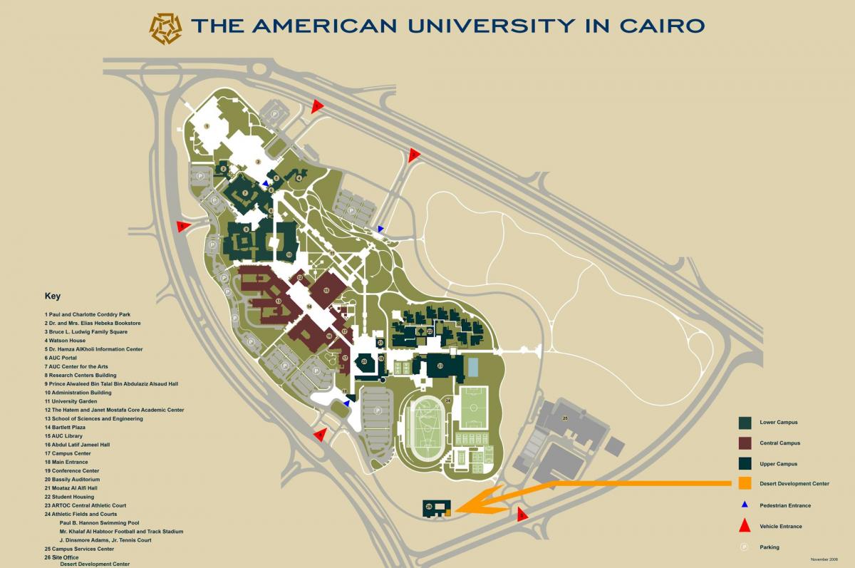 Mapa auc novi kairo kampusu