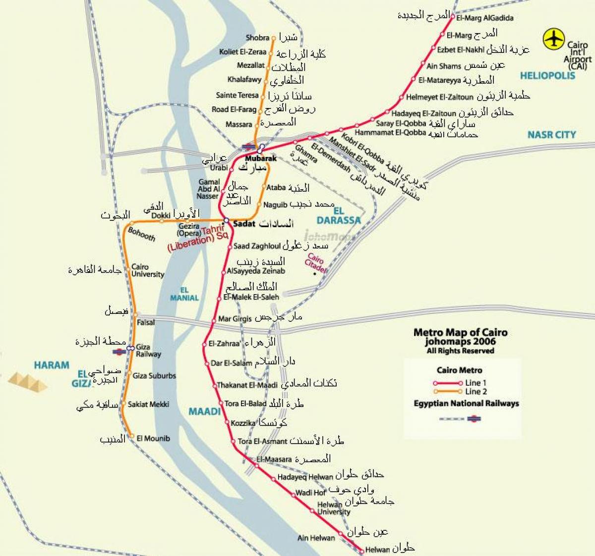 kairo metro mapu 2016