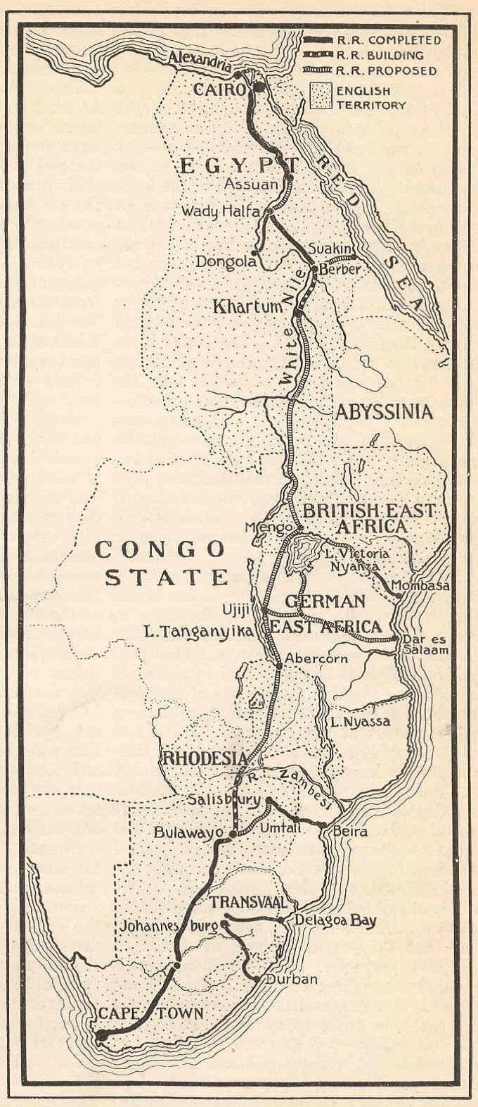 Mapa cape u kairo željezničke